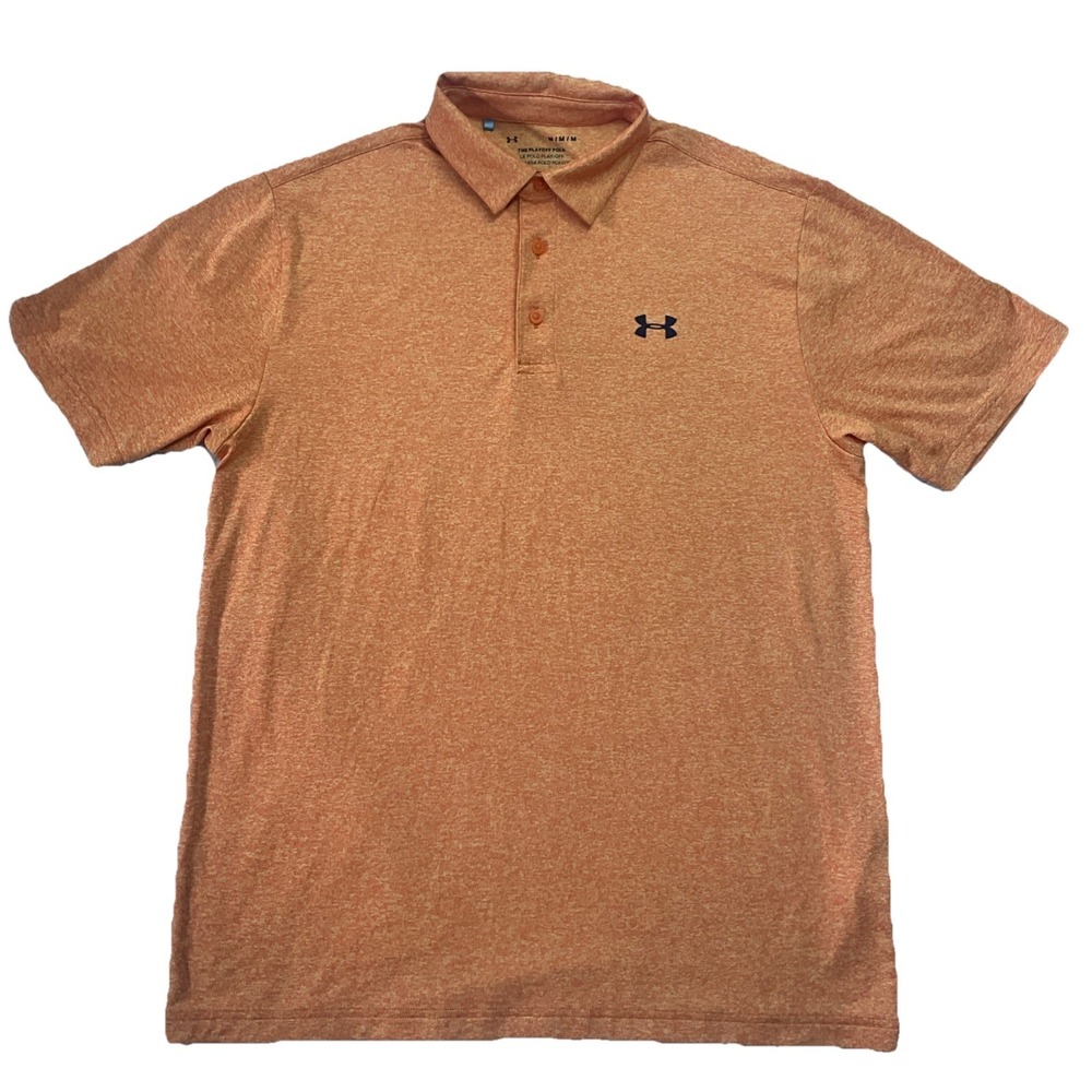 Under Armour Mens Orange Short Sleeve Polo Shirt Size M